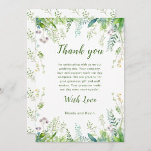 Eucalyptus Greenery Leaves Wedding  Thank You Card