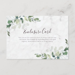 Eucalyptus Greenery Marble 3.5"x5"  Enclosure Card