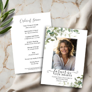 Eucalyptus Greenery Memorial Funeral Program Invitation