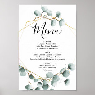 Eucalyptus Greenery Menu or Bar Menu Sign