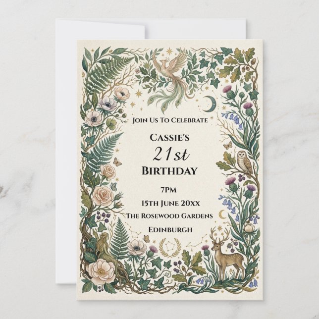 Eucalyptus Greenery Milestone Birthday Invitation (Front)