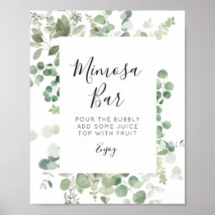eucalyptus greenery mimosa bar sign