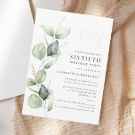 Eucalyptus Greenery Minimalist 60th Birthday Invitation<br><div class="desc">Celebrate the milestone of 60 with grace, elegance, and style with our custom 60th birthday party invitations! Designed specifically for this monumental occasion, our invitations blend the beauty of nature with the sleek charm of contemporary celebrations. At the heart of this design lies the eucalyptus foliage, a symbol of harmony...</div>
