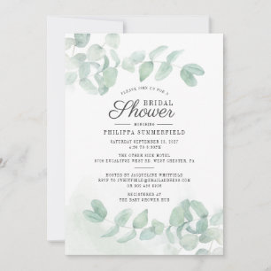 Eucalyptus Greenery Minimalist Bridal Shower Invitation