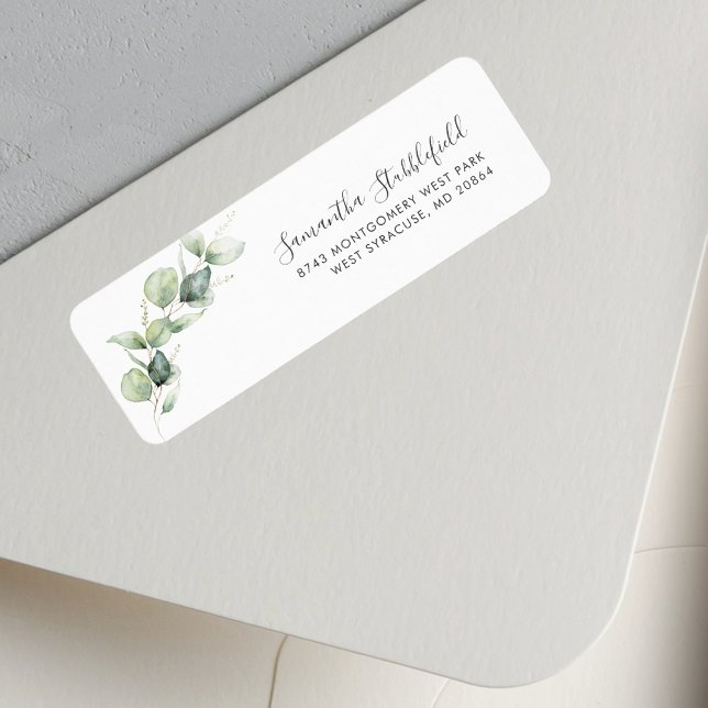 Eucalyptus Greenery Minimalist Return Address (Eucalyptus Greenery Minimalist Return Address Label)