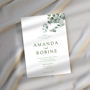 Eucalyptus Greenery Minimalist Wedding Invitation
