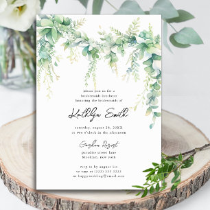 Eucalyptus Greenery Modern Bridesmaids Luncheon Invitation