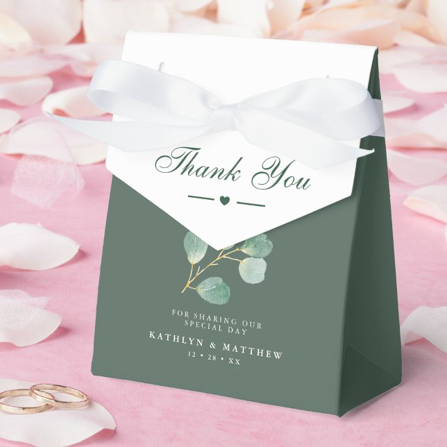 Eucalyptus Greenery Modern Wedding Thank You Favour Box (Creator Uploaded)