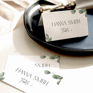 Eucalyptus Greenery Name Seating Sage Green Place Card