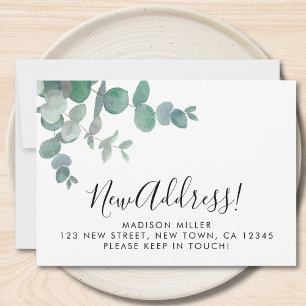 Eucalyptus Greenery New Address Moving Announcement