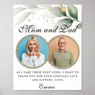 Eucalyptus Greenery Parents of the Bride Gift Poster