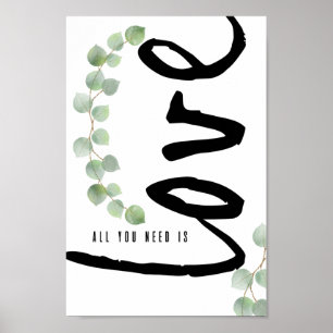 Eucalyptus Greenery Personalised Love Poster