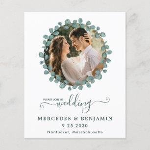 Eucalyptus Greenery Photo QR Code Wedding Invite