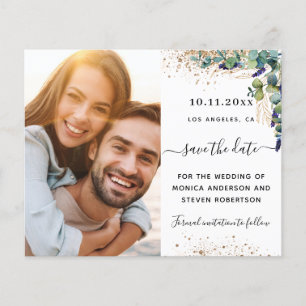 Eucalyptus greenery photo wedding Save the Date