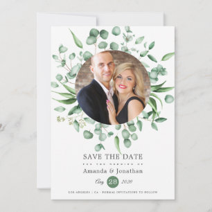 Eucalyptus Greenery Photo Wedding Save The Date