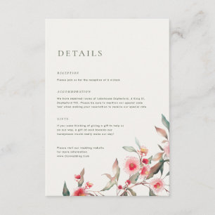 Eucalyptus Greenery & Pink Florals Wedding Enclosure Card