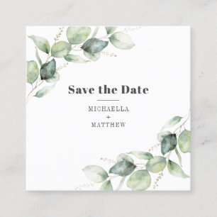 Eucalyptus Greenery QR Code Save the Date Card