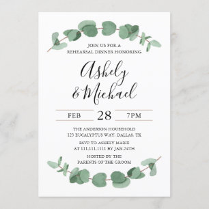 Eucalyptus Greenery Rehearsal Dinner Invitation