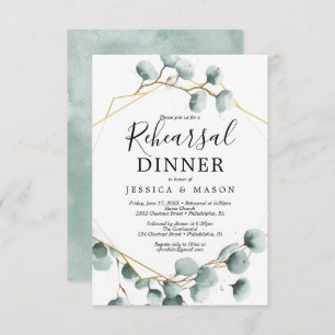 Eucalyptus Greenery Rehearsal Dinner Invite Card