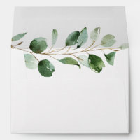 Eucalyptus Greenery Return Address 5x7 White