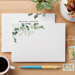 Eucalyptus Greenery Return Address  Envelope