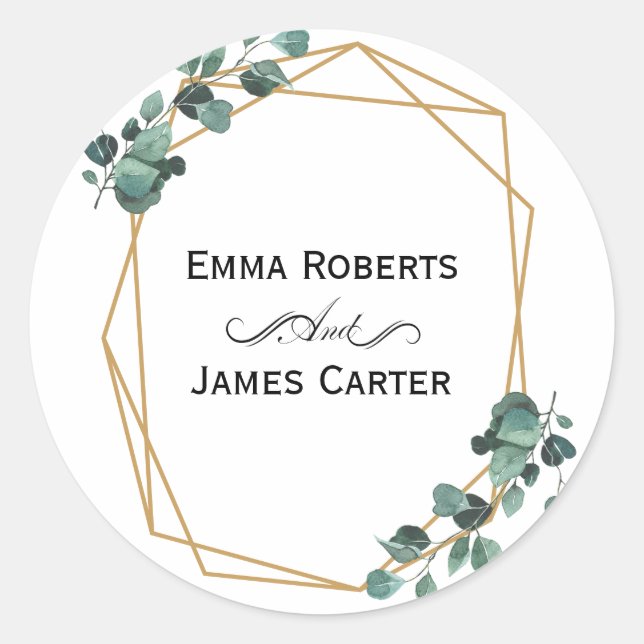 Eucalyptus Greenery Round Sticker (Front)