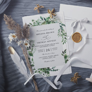 Eucalyptus Greenery Rustic Budget QR Code Wedding Invitation