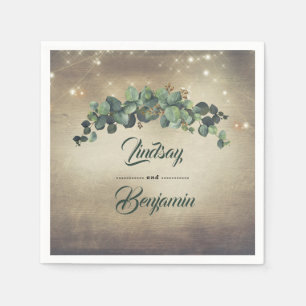 Eucalyptus Greenery Rustic Country Wedding Napkin