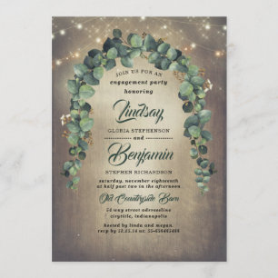 Eucalyptus Greenery Rustic Engagement Party Invitation