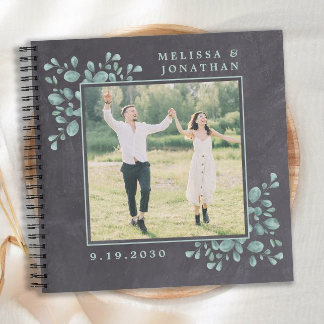 Eucalyptus Greenery Rustic Photo Budget Wedding Notebook (Creator Uploaded)