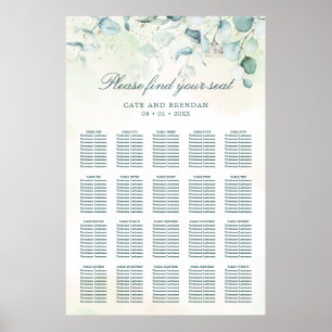 Eucalyptus Greenery Rustic Wedding Seating Chart