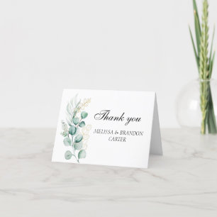 Eucalyptus Greenery Rustic Wedding Thank you  Card