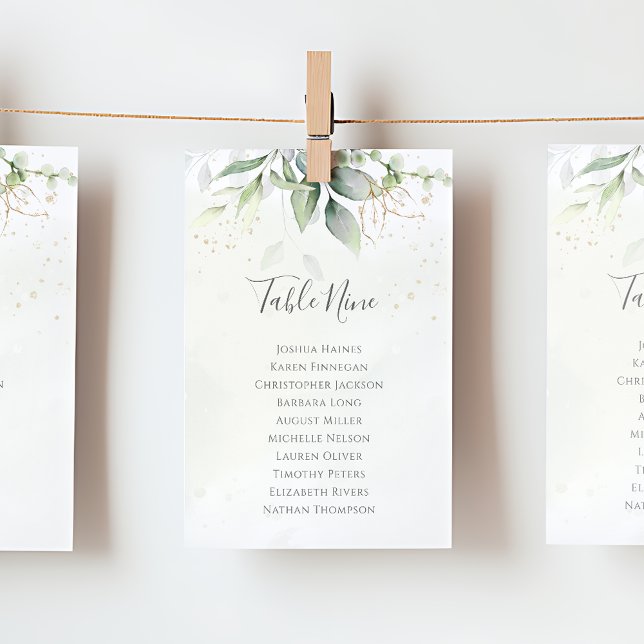 Eucalyptus Greenery Seating Chart Table Plan (Creator Uploaded)