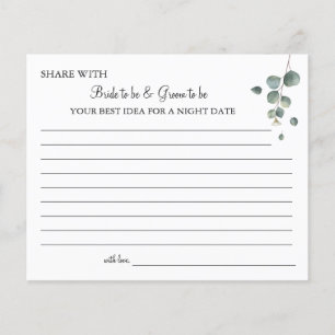 Eucalyptus greenery share a date night idea card