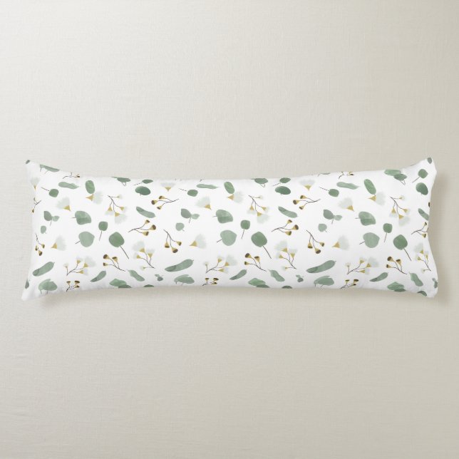 Eucalyptus Greenery Silver Dollar Gum Blossoms  Body Cushion (Front)