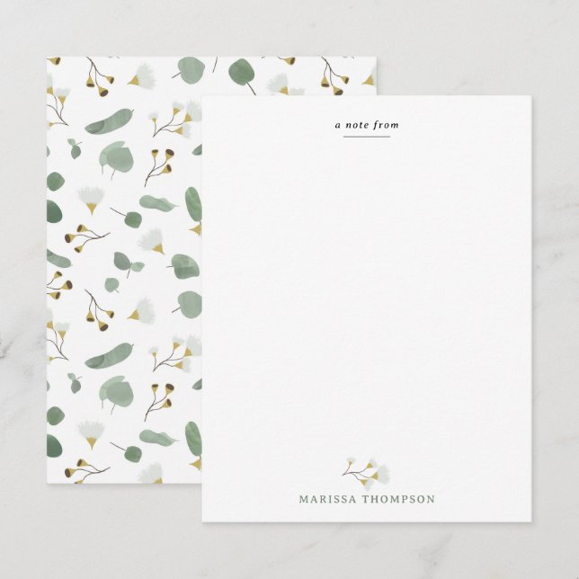 Eucalyptus Greenery Silver Dollar Gum Blossoms  Card (Front/Back)