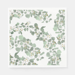 Eucalyptus Greenery Silver Dollar Gum Blossoms Napkin