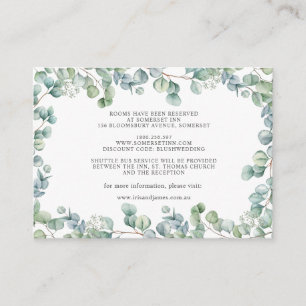 Eucalyptus Greenery Silver Wedding Details Info Enclosure Card