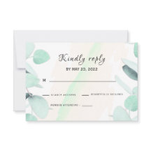Eucalyptus Greenery Simple and Modern RSVP Card