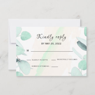 Eucalyptus Greenery Simple and Modern RSVP Card