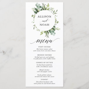 Eucalyptus greenery simple elegant menu