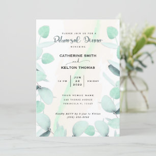 Eucalyptus Greenery Simple Rehearsal Dinner Invitation