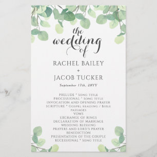 Eucalyptus Greenery Simple Script Wedding