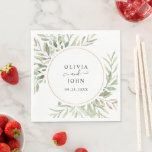 Eucalyptus Greenery Simple Wedding Napkin<br><div class="desc">View the collection link on this page to see all of the matching items in this beautiful design or see the collection tab here:
https://www.zazzle.com/collections/eucalyptus_greenery_simple_wedding-119265836629454094</div>