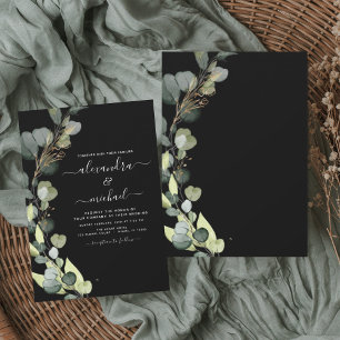 Eucalyptus Greenery Succulent Elegant Wedding Invitation