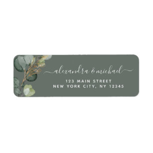 Eucalyptus Greenery Succulent Elegant Wedding Labe
