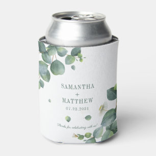 Eucalyptus Greenery Succulent Wedding Shower Can Cooler