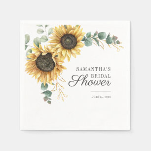 Eucalyptus Greenery Sunflower Floral Paper Napkin