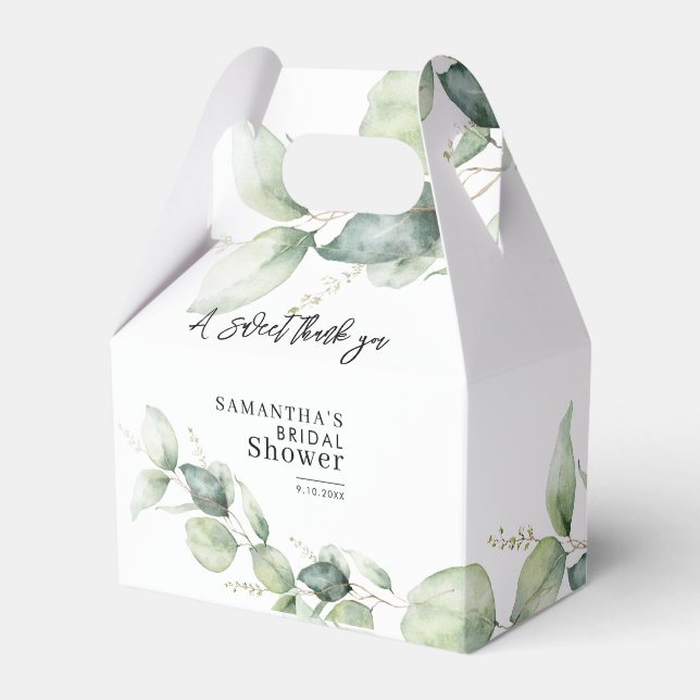Eucalyptus Greenery Sweet Thank You Bridal Shower Favour Box (Front Side)