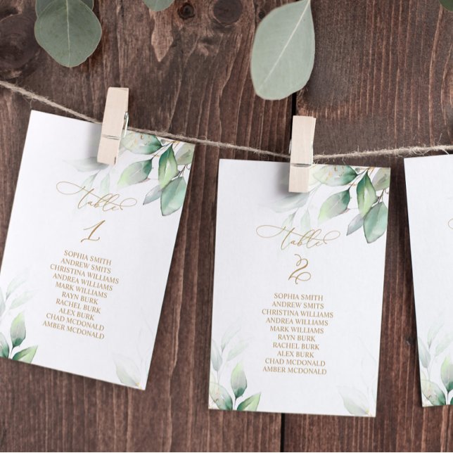 Eucalyptus Greenery Table Number 1 Seating Chart (Creator Uploaded)